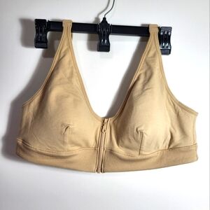 Slick Chicks beige front zip bra women's 2X  #2172